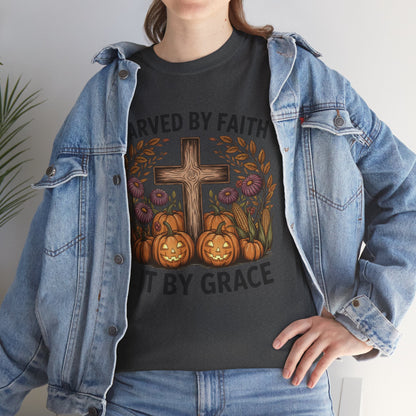 Carved by Faith Lit by Grace T- Shirt - Faith-Inspired Fall T-Shirt