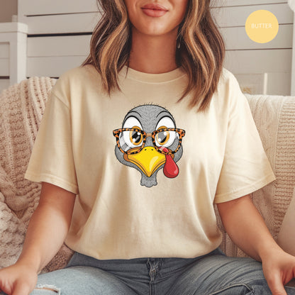 Quirky Turkey Thanksgiving T-Shirt, Funny Holiday Tee, Casual Thanksgiving Apparel