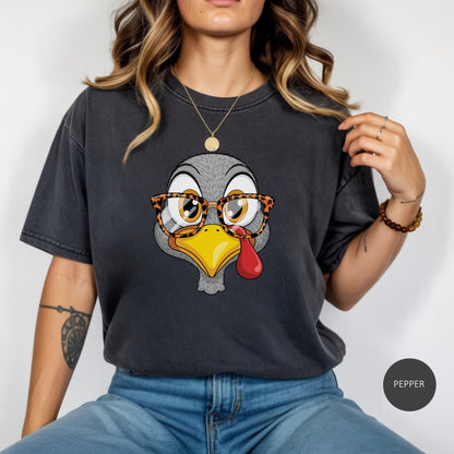 Quirky Turkey Thanksgiving T-Shirt, Funny Holiday Tee, Casual Thanksgiving Apparel