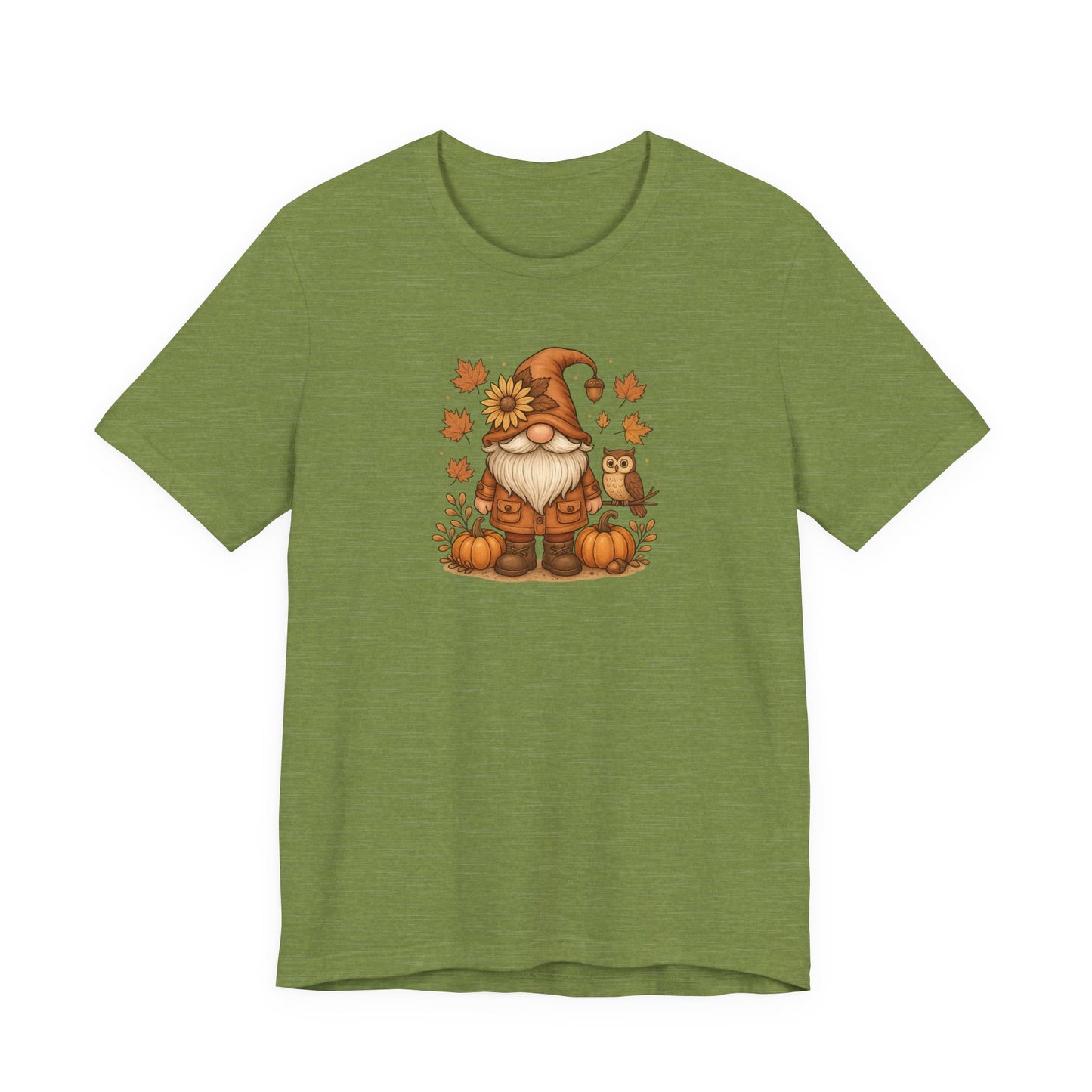 Autumn Gnome With Pumpkins And An Owl T-Shirt | Fall Leaves | Harvest Vibes