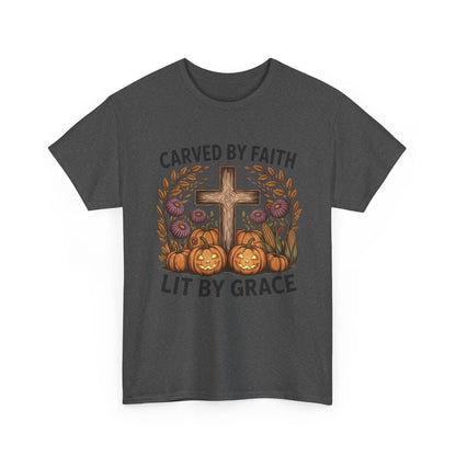Carved by Faith Lit by Grace T- Shirt - Faith-Inspired Fall T-Shirt