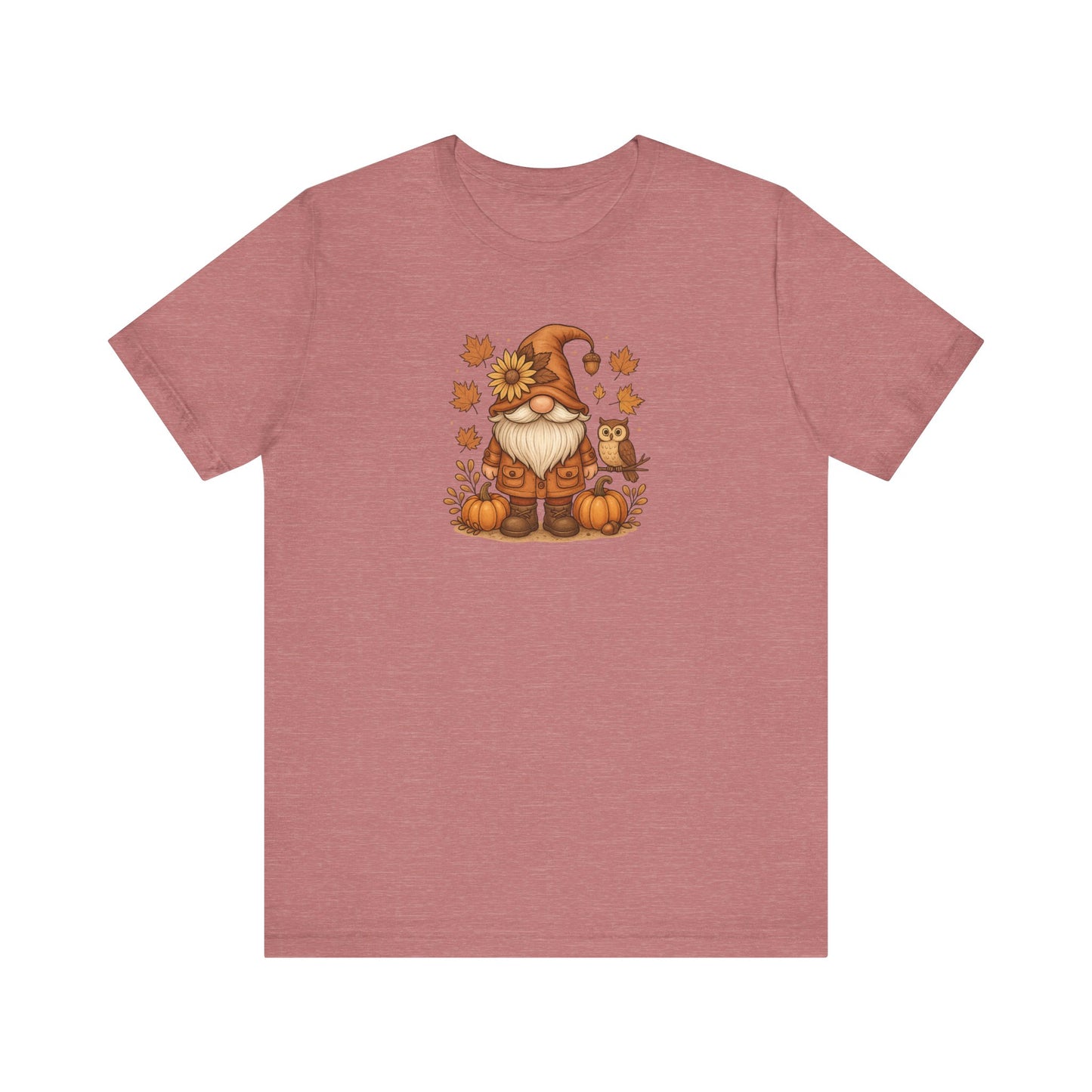 Autumn Gnome With Pumpkins And An Owl T-Shirt | Fall Leaves | Harvest Vibes