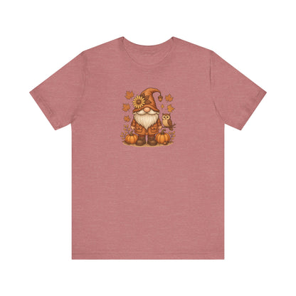 Autumn Gnome With Pumpkins And An Owl T-Shirt | Fall Leaves | Harvest Vibes
