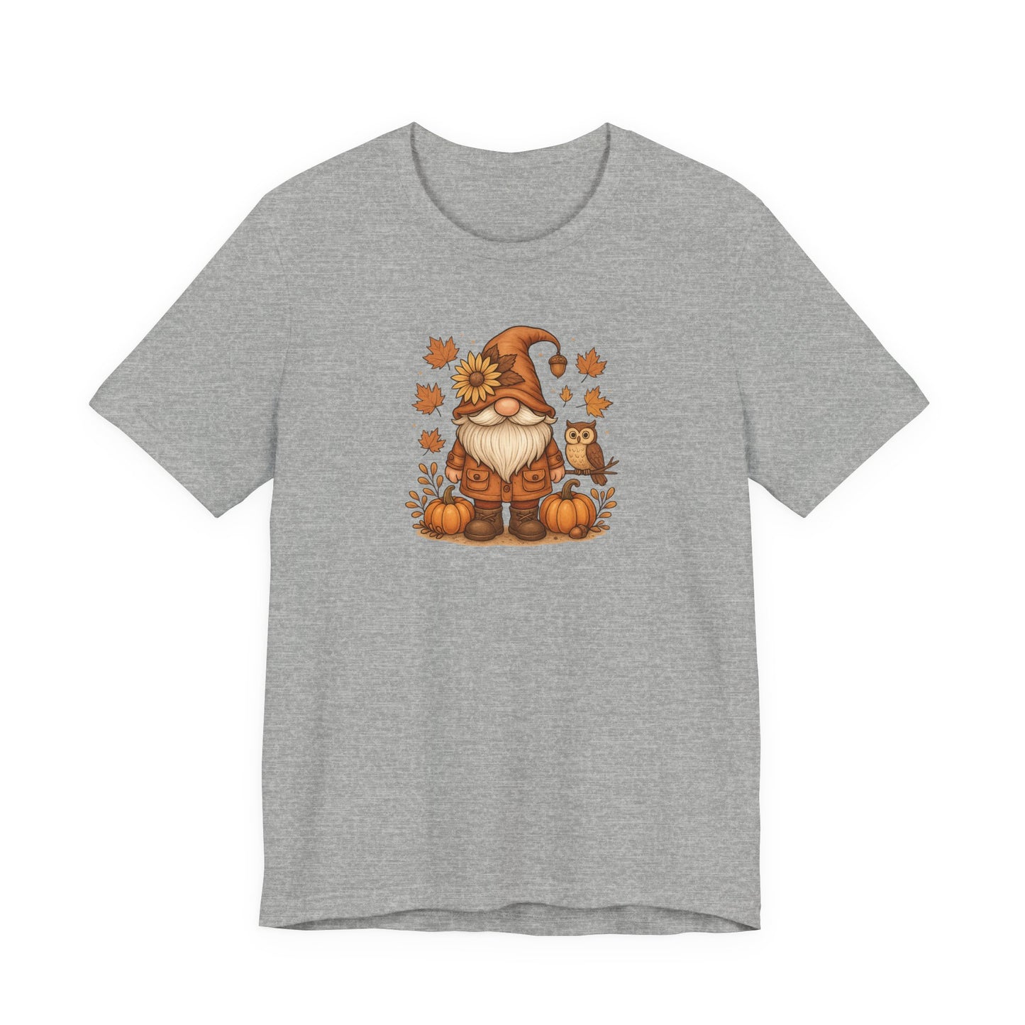 Autumn Gnome With Pumpkins And An Owl T-Shirt | Fall Leaves | Harvest Vibes