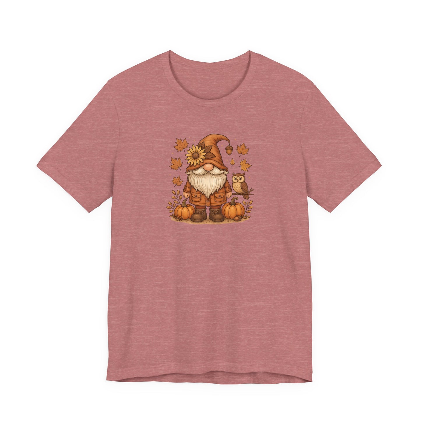 Autumn Gnome With Pumpkins And An Owl T-Shirt | Fall Leaves | Harvest Vibes