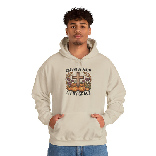 Carved by Faith Lit by Grace Shirt - Faith-Inspired Fall Hoodie