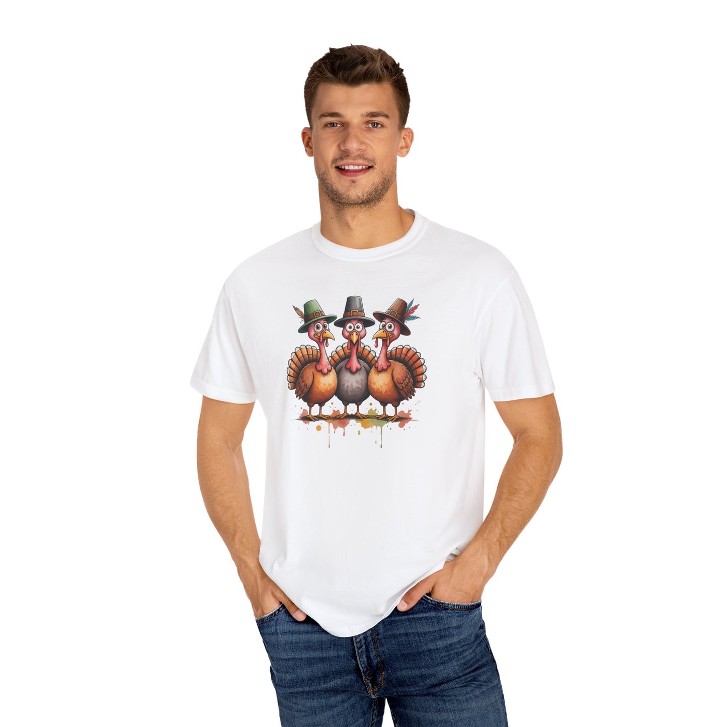 Funny Thanksgiving Turkey Trio T-shirt, Fall Celebration, Family Gatherings, Holiday Apparel, Thanksgiving Gift