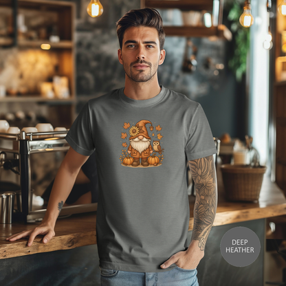 Autumn Gnome With Pumpkins And An Owl T-Shirt | Fall Leaves | Harvest Vibes