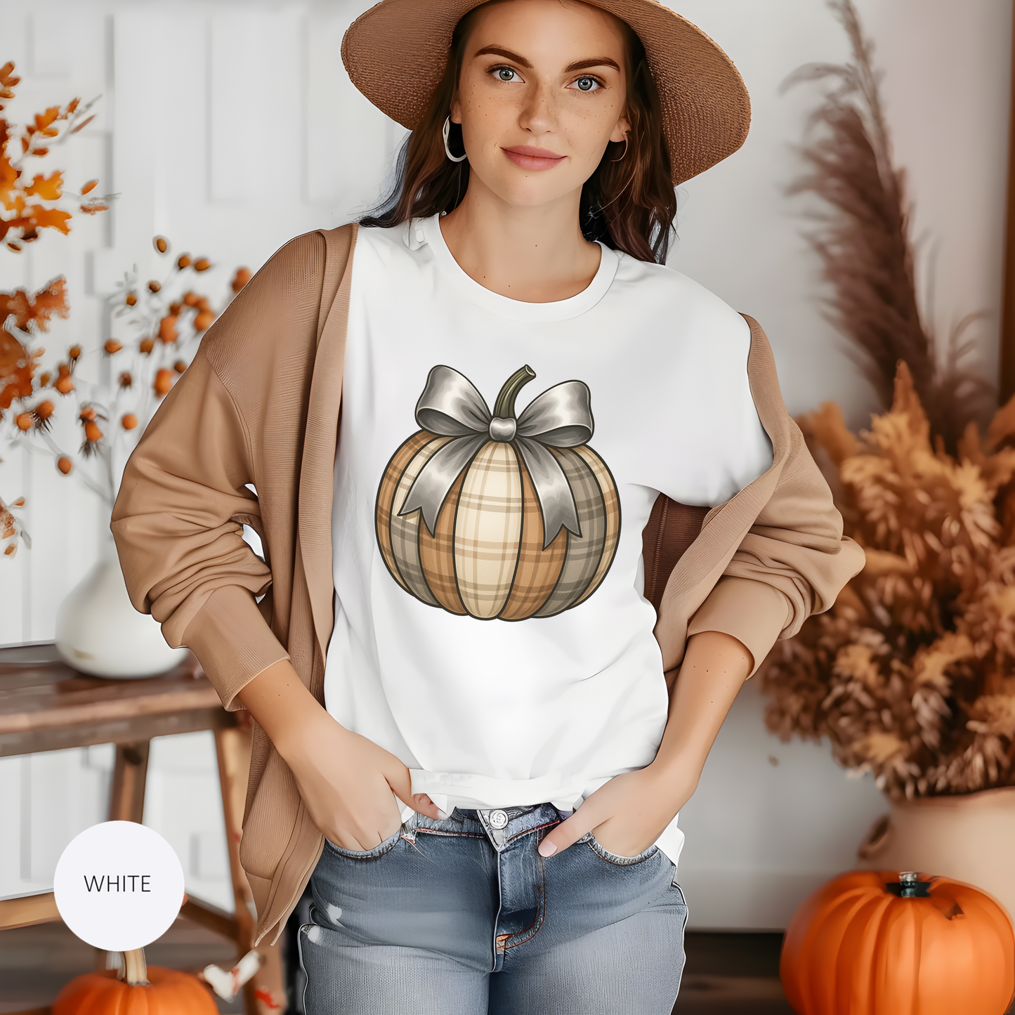 Fall Pumpkin Graphic T-Shirt, Cozy Autumn Tee, Thanksgiving Casual Wear