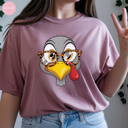 Quirky Turkey Thanksgiving T-Shirt, Funny Holiday Tee, Casual Thanksgiving Apparel