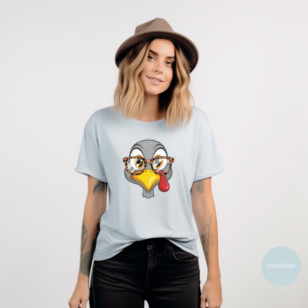 Quirky Turkey Thanksgiving T-Shirt, Funny Holiday Tee, Casual Thanksgiving Apparel