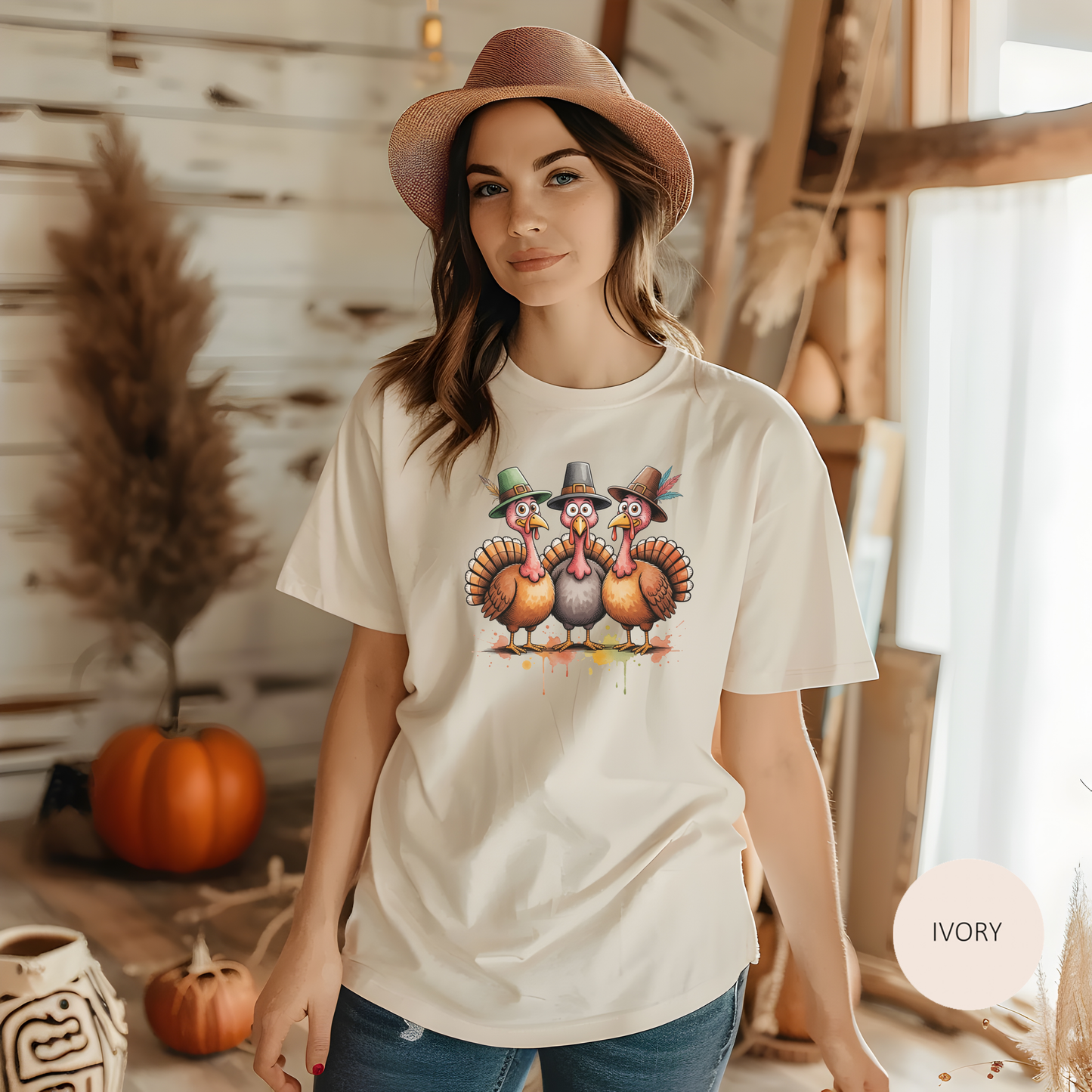 Funny Thanksgiving Turkey Trio T-shirt, Fall Celebration, Family Gatherings, Holiday Apparel, Thanksgiving Gift