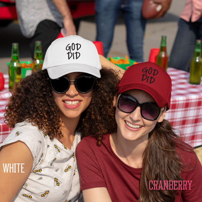 GOD DID - Snapback Faith-Based Trucker Cap For Christians, Prayer Warriors, Believers