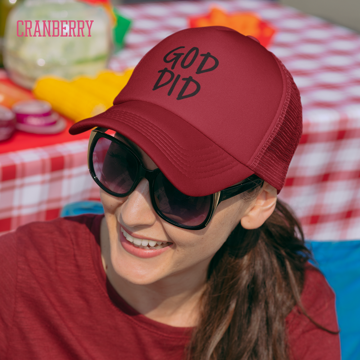 GOD DID - Snapback Faith-Based Trucker Cap For Christians, Prayer Warriors, Believers