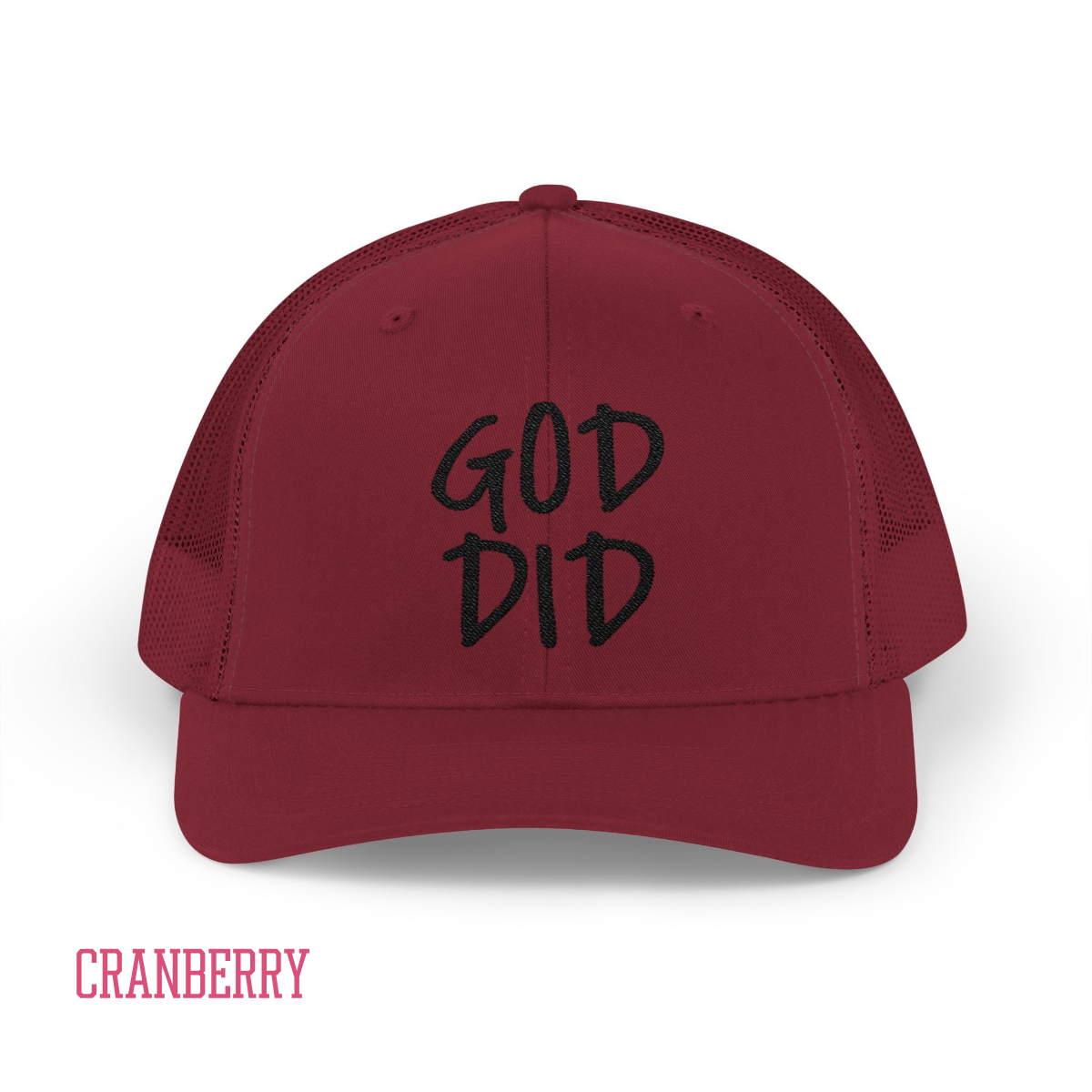 GOD DID - Snapback Faith-Based Trucker Cap For Christians, Prayer Warriors, Believers