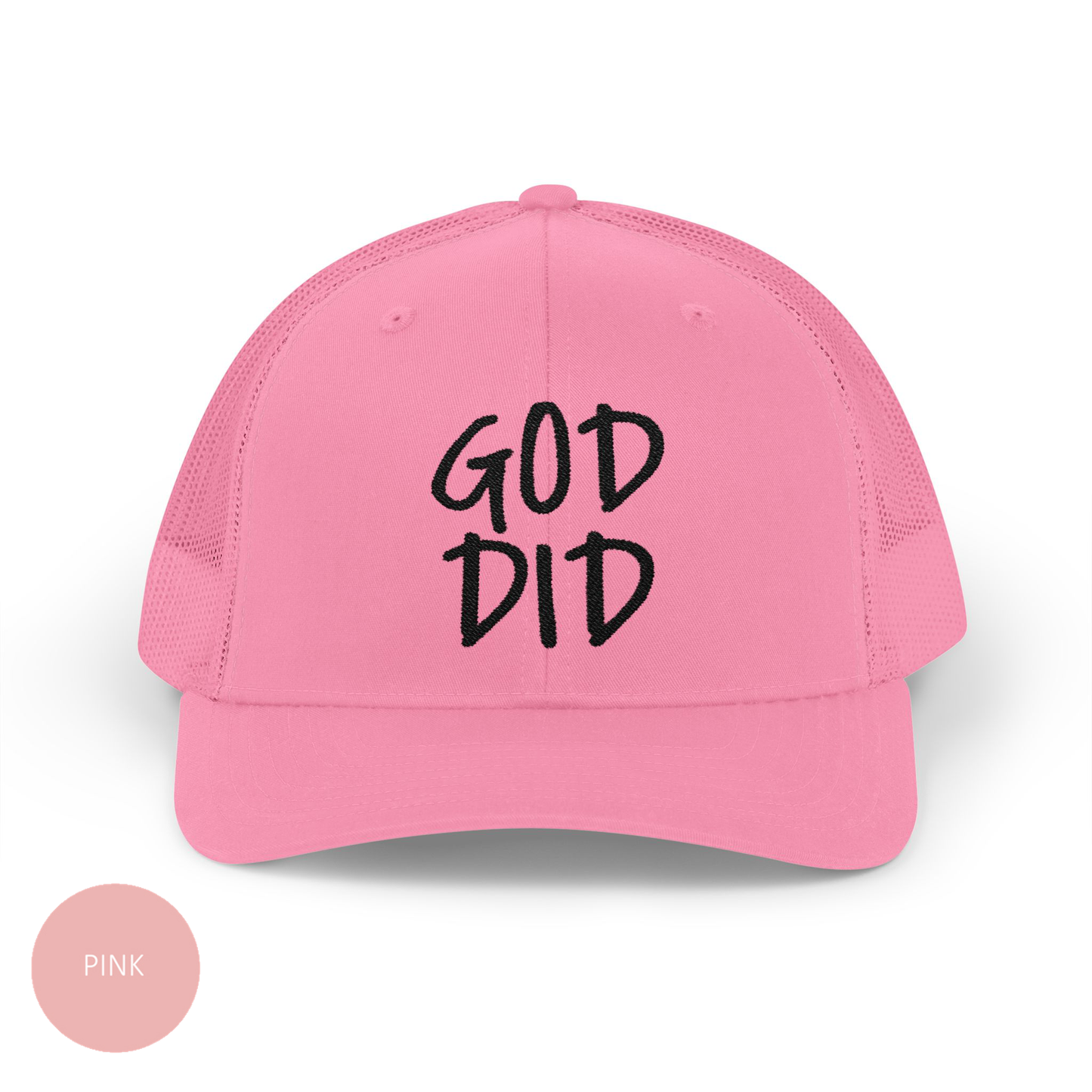 GOD DID - Snapback Faith-Based Trucker Cap For Christians, Prayer Warriors, Believers