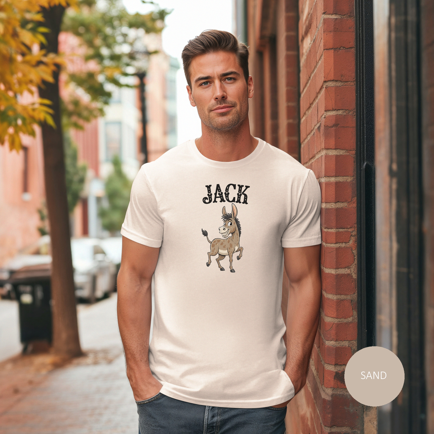 Jack The Ass T-Shirt | Cute Farm Animal Graphic Tee | Sarcastic Humor Wordplay Apparel
