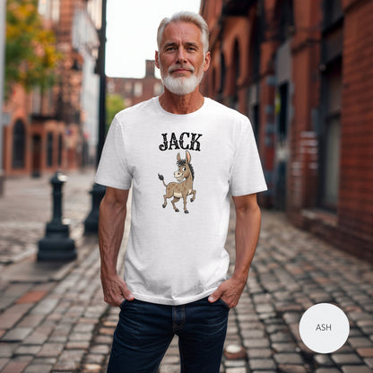 Jack The Ass T-Shirt | Cute Farm Animal Graphic Tee | Sarcastic Humor Wordplay Apparel