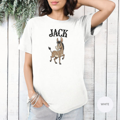 Jack The Ass T-Shirt | Cute Farm Animal Graphic Tee | Sarcastic Humor Wordplay Apparel