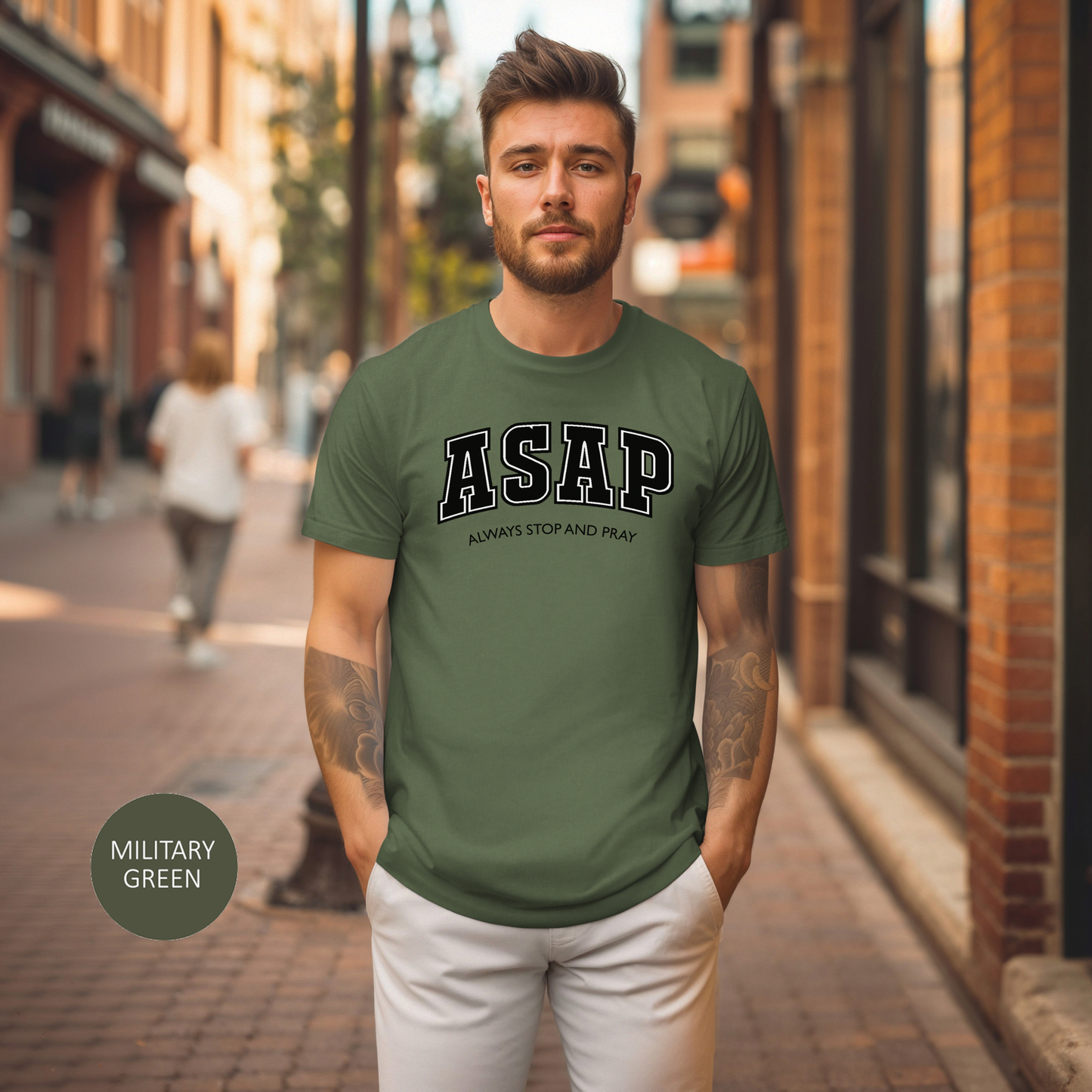 ASAP "Always Stop and Pray" Faith-Based T-Shirt For Christians Jesus Lovers And Prayer Warriors