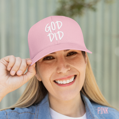GOD DID - Snapback Faith-Based Trucker Cap For Christians, Prayer Warriors, Believers