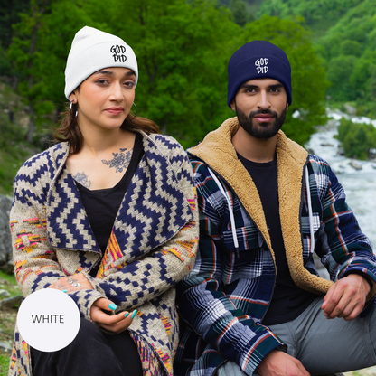 GOD DID - Embroidered Knit Statement Beanie