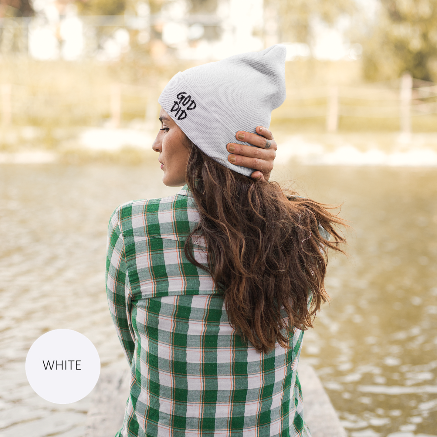 GOD DID - Embroidered Knit Statement Beanie