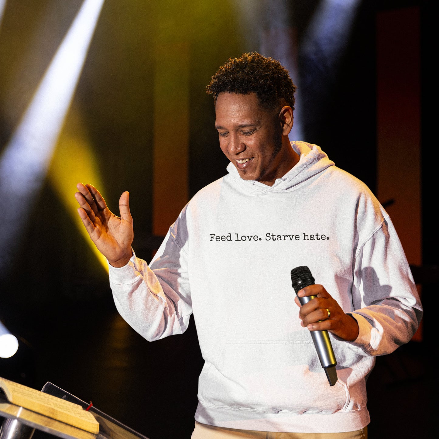 Feed Love, Starve Hate Positive Statement Hoodie. Spread Love And Kindness!