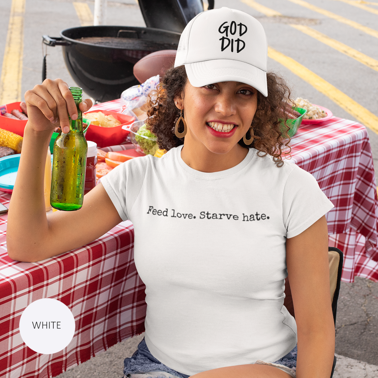 GOD DID - Snapback Faith-Based Trucker Cap For Christians, Prayer Warriors, Believers